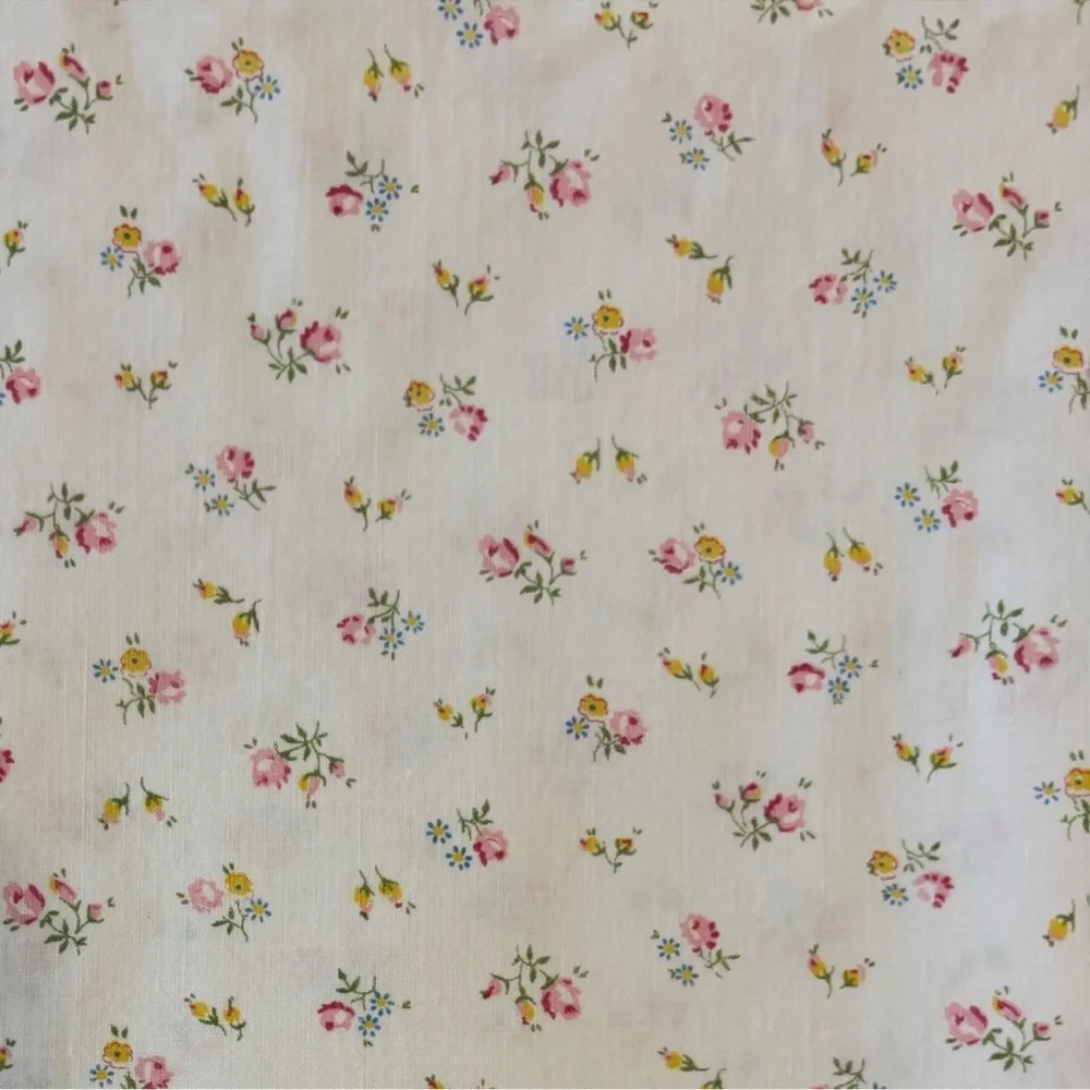 Vintage Hand Crafted Duvet Cover Antique Rose Cottagecore Floral Pink Blue White